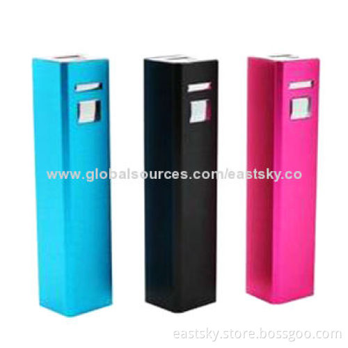 2800mAh Aluminum External Battery with Press Button, 2,200mAh CapacityNew